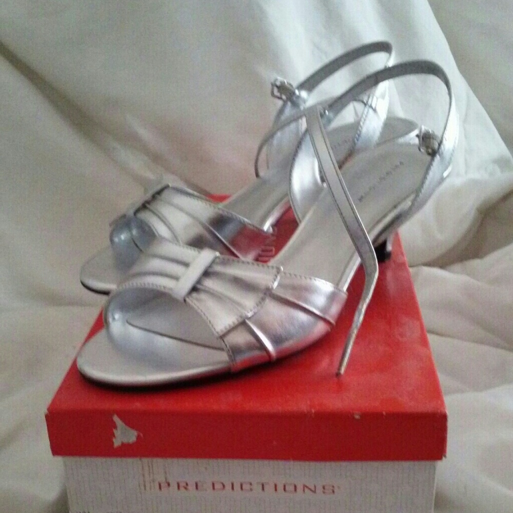Silver slingback sandals